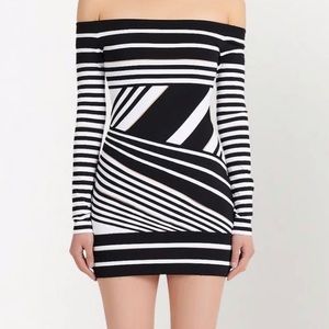 💜BALMAIN JACQUARD-STRIPE MINIDRESS